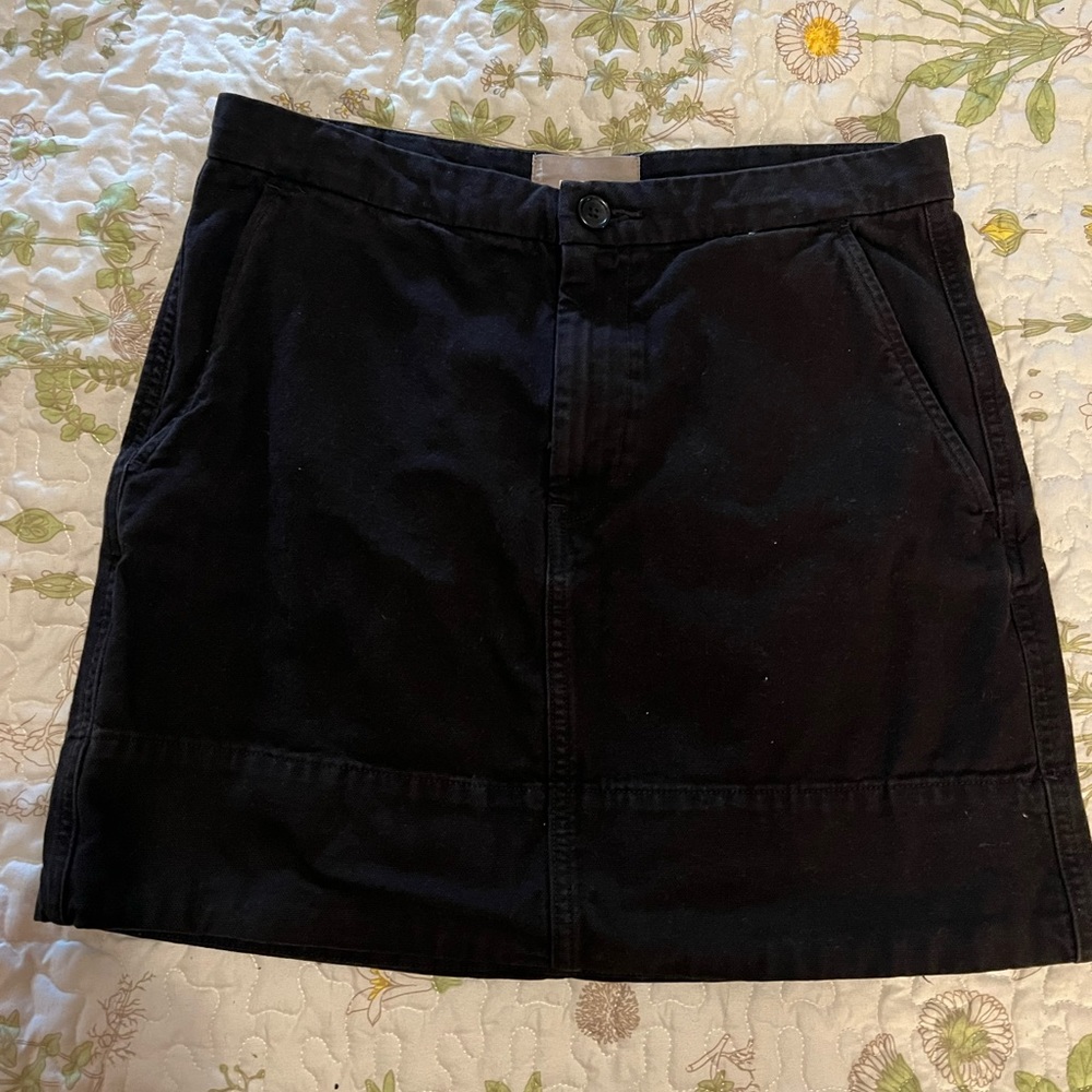 Everlane Black Canvas Stamp Skirt Size 8